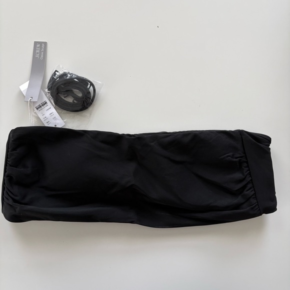 NWT J. Crew Bandeau Bikini Top Classic Sculpt Black - Picture 2 of 6